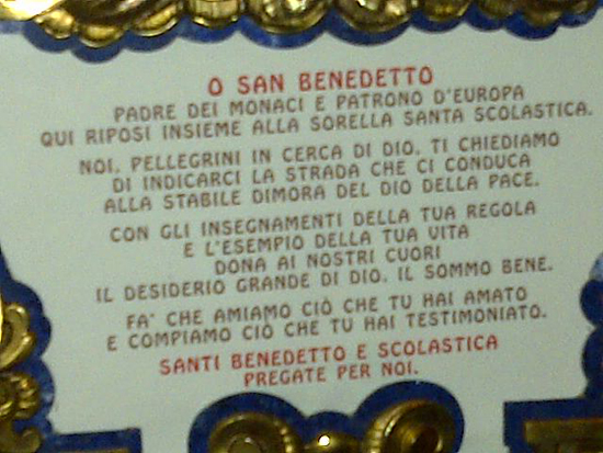 image prayer dedicated to Saint Benedict
