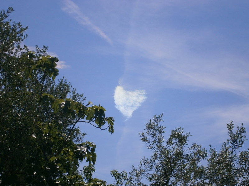 un grande cuore è apparso in Cielo